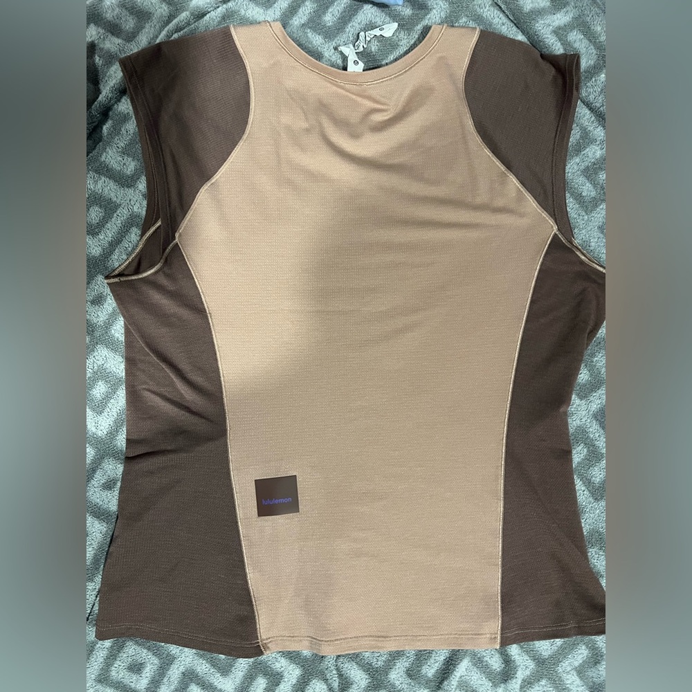 lululemon athletica Women's Beige and Dark Brown Tank Top